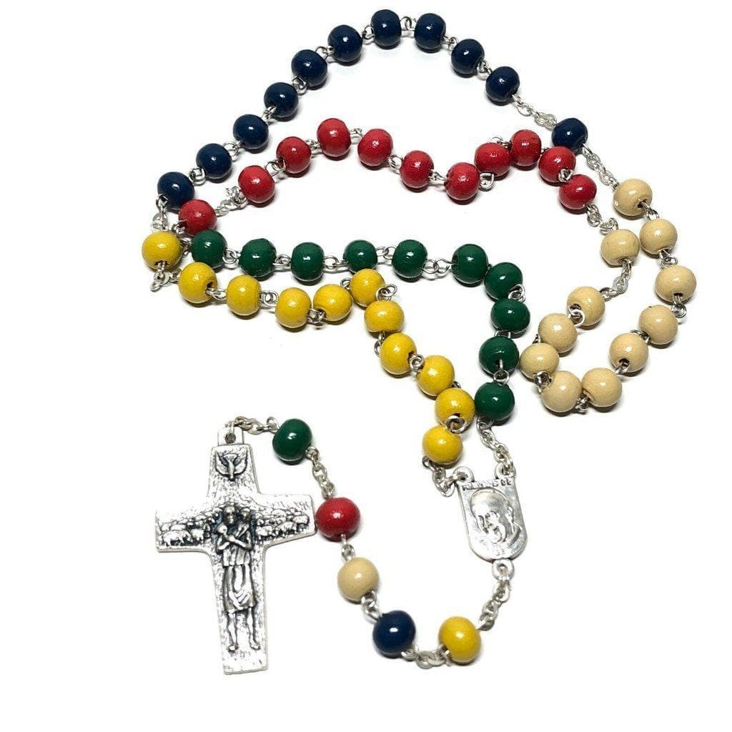 World Mission Missionary Wooden Rosary - Blessed By Pope Francis-Catholically