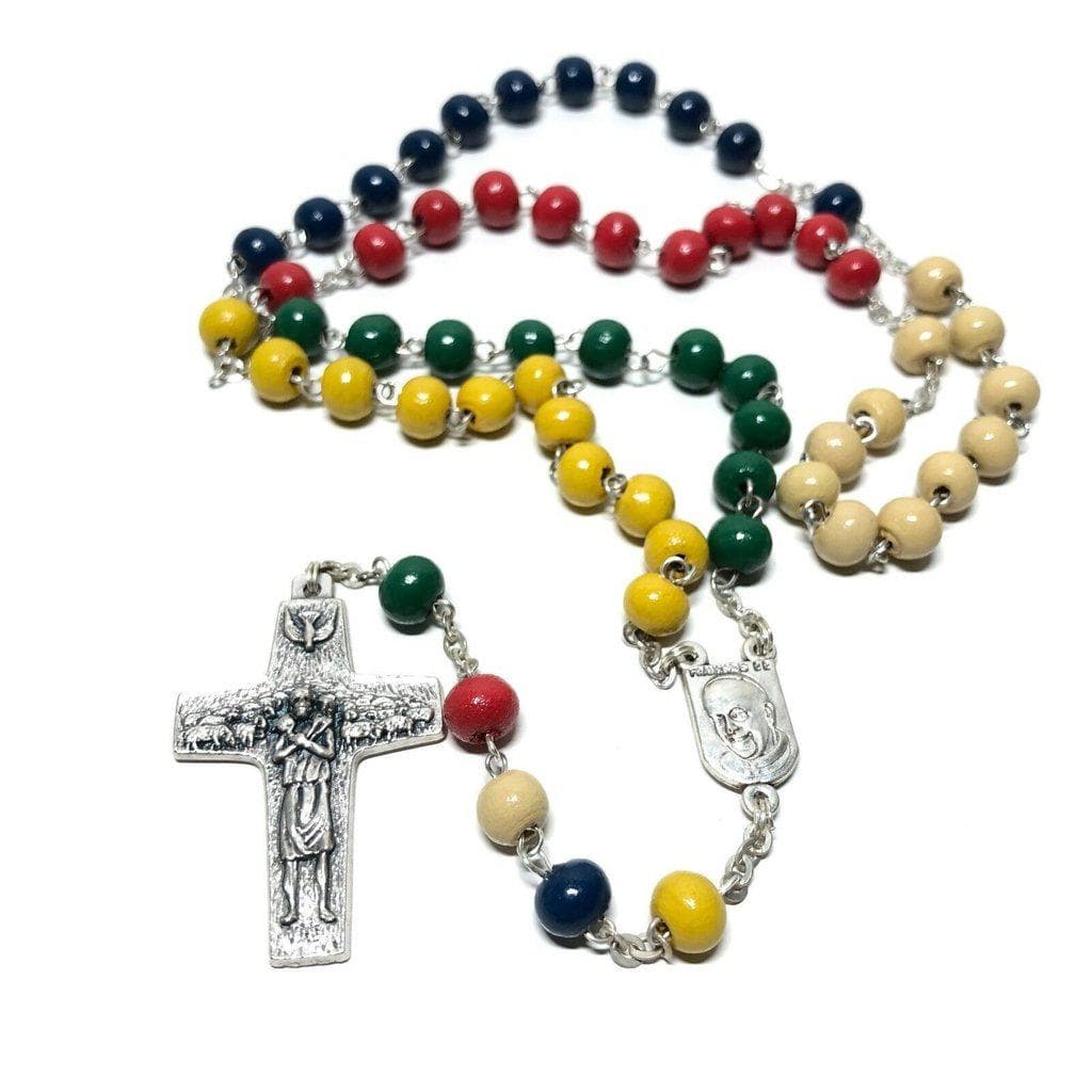 World Mission Missionary Wooden Rosary - Blessed By Pope Francis-Catholically